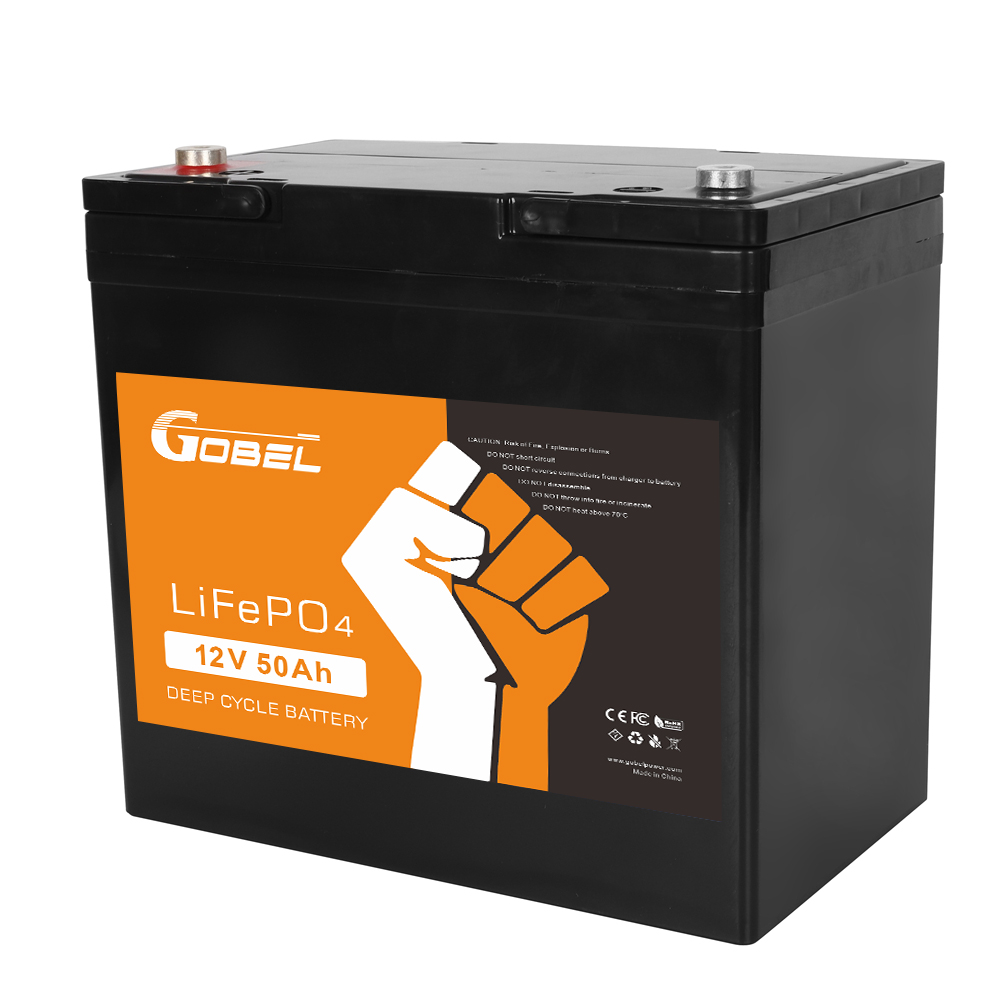Gobel 12.8V 50Ah 640Wh LiFePO4 Battery Pack, Drop-in Lead-Acid Replacement for RV, Solar & Marine