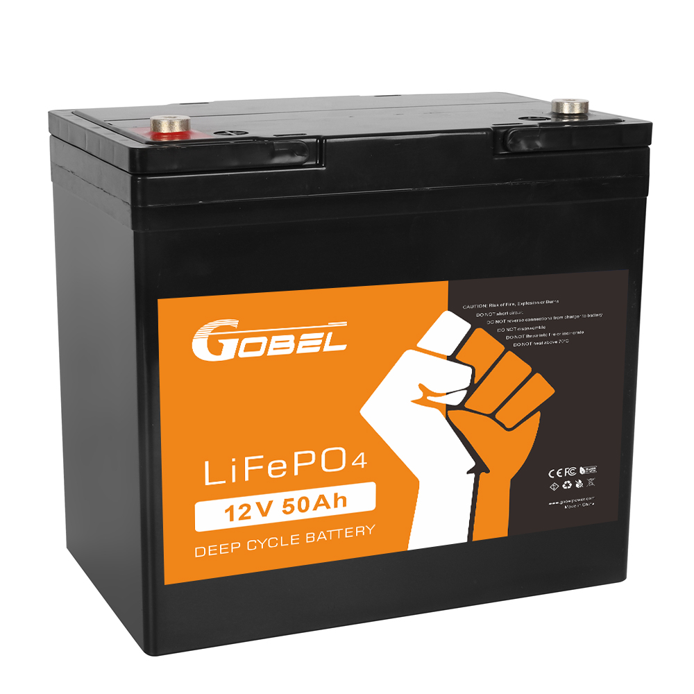 Gobel 12.8V 50Ah 640Wh LiFePO4 Battery Pack, Drop-in Lead-Acid Replacement for RV, Solar & Marine