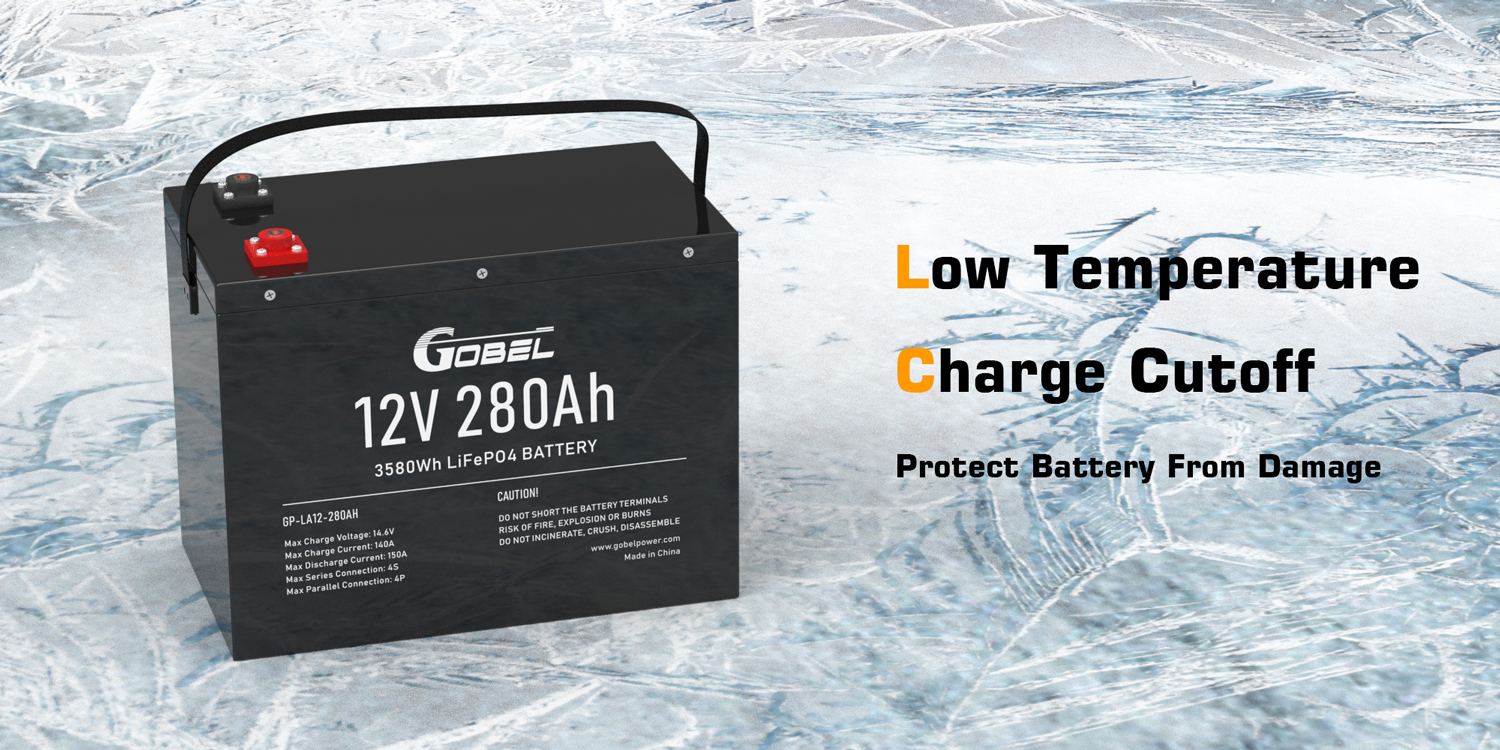 Gobel Power GP-LA12-280AH Premium 12.8V 280Ah 3.58kWh LiFePO4 Battery with JBD BMS & Bluetooth