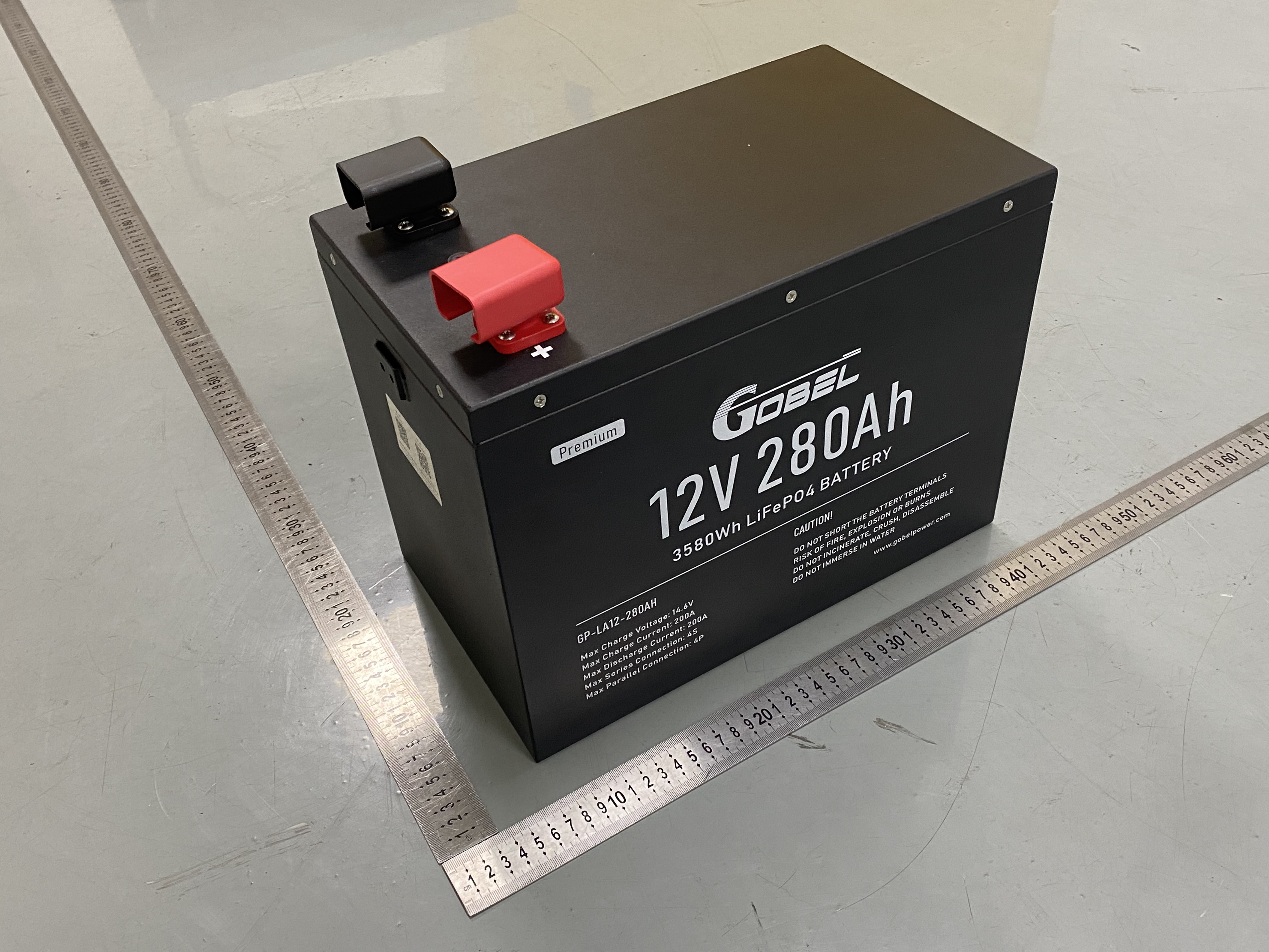 Gobel GP-LA12-100AH 12.8V 100Ah IP56 Aluminum Alloy LiFePO4 Battery (4S4P Scalable Up to 20kWh)
