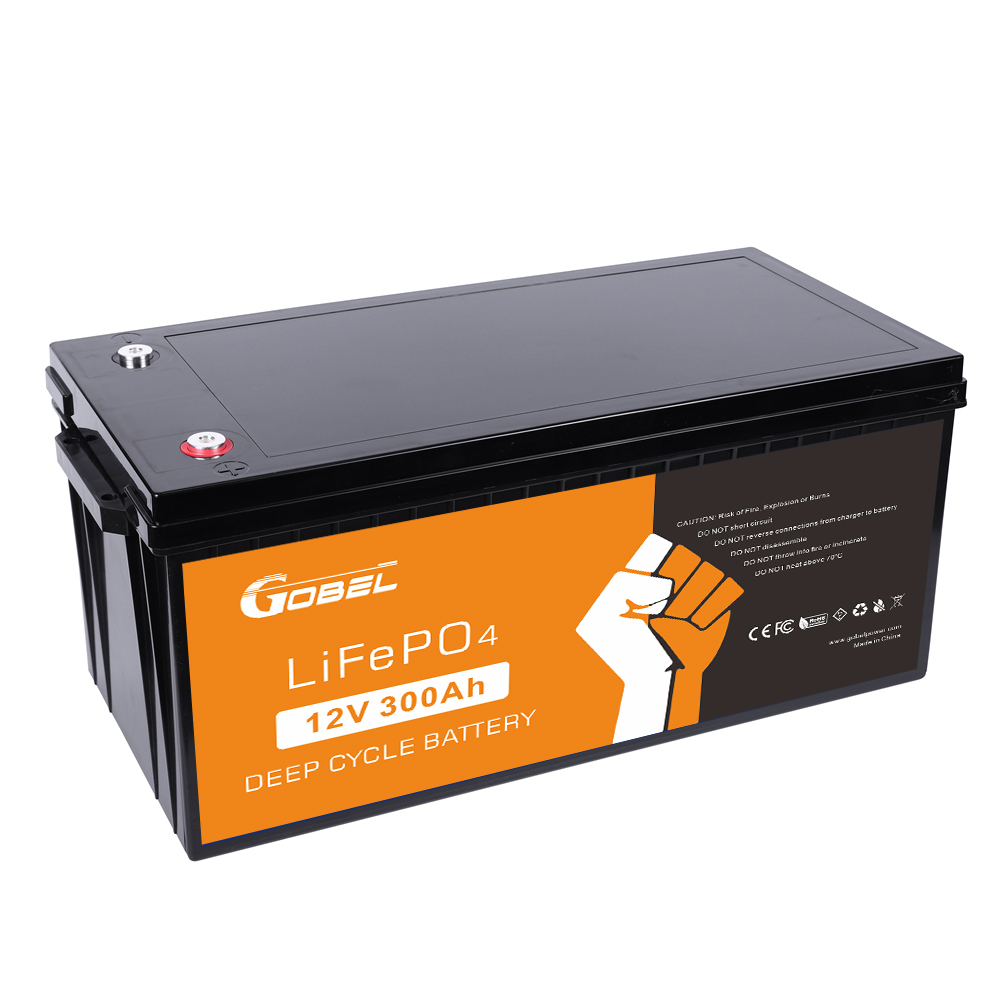 Gobel Power GP-12300 12.8V 300Ah 3.84kWh LiFePO4 Battery Pack - Deep Cycle Solar Battery with Built-in BMS, ABS Case, 4000+ Cycles for RV, Marine, Off-Grid Solar