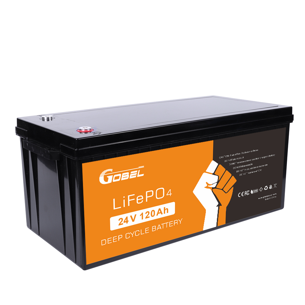 Gobel Power GP-24120 25.6V 120Ah 3.07kWh LiFePO4 Battery Pack - Deep Cycle Solar Battery with Built-in BMS, ABS Case, 4000+ Cycles for RV, Marine, Off-Grid Solar